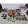 Image 1 : Assorted amber and red lens covers, amber and red reflectors, wire stripping knife, 12 V switches, a