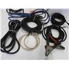 Image 3 : Assorted cords and cables, booster cables and shooting target with new target stickers