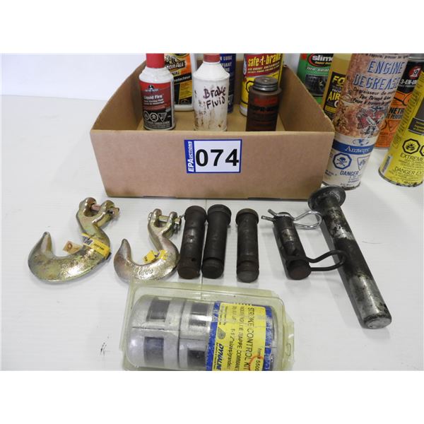 Armour-All(1/2), chain lube(1/2), starting fluid(1/2), brake anti-freeze(Full), tire sealant(Full), 