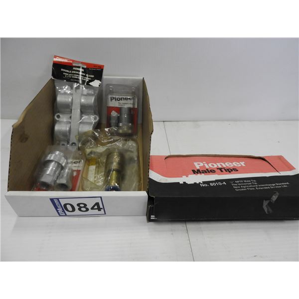 (11) New Pioneer 8010-40 tips, (2) New Pioneer VP 4000-3P, Pioneer breakaway clamp- new, Case A -177