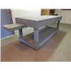 Image 3 : Heavy duty wooden work bench with wood vise and mitre saw extension (81"x34"x33")