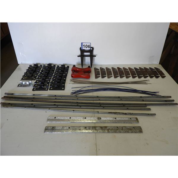 (6) Canvas bars 2x18 1/2", 3x40", 3x34", canvas laces 9x22"- plastic coated, 9x23" (21) metal hold d