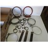 Image 3 : Various hose clamps, gaskets, tarp strap tie down bars, (1) large clamp 6", (1) large clamp 5"