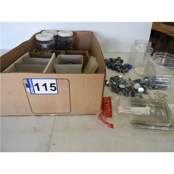 Chopper bolts, sheer bolts, hydraulic fittings, canvas bolts(unused), assorted U-bolts, Plow bolts (