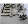 Image 3 : Various bolts and clamps (used), (2) hitch pins 1" x 9" and 1" x 7", drawbar pin 7/8" x 7", (14) sta