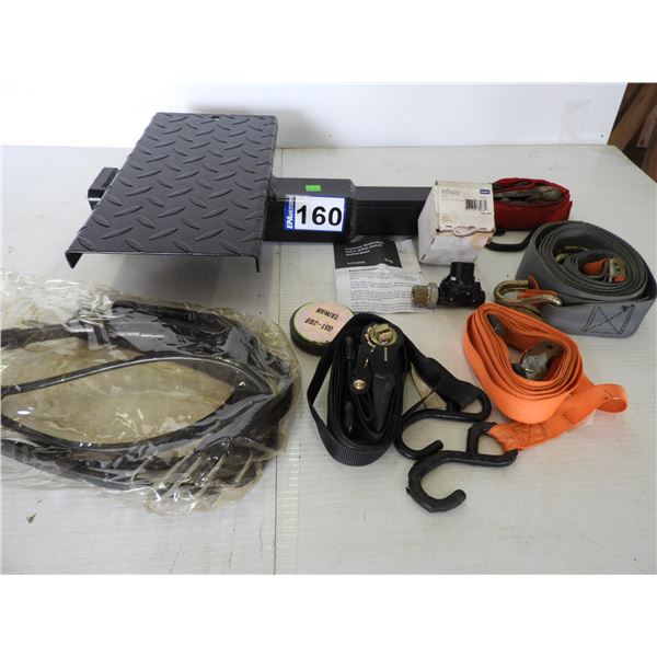 2" receiver hitch step -14" x7" step (unused), pressure protection valve 80 psi, speaker magnet, (6)