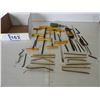 Image 1 : Assorted allen wrench sets, depth guage, brass billet, brass dental tools, mini files, multi screw d