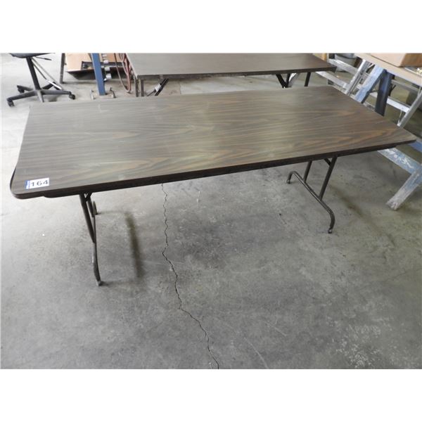 Brown folding table 72"L x 30"W x 30"H