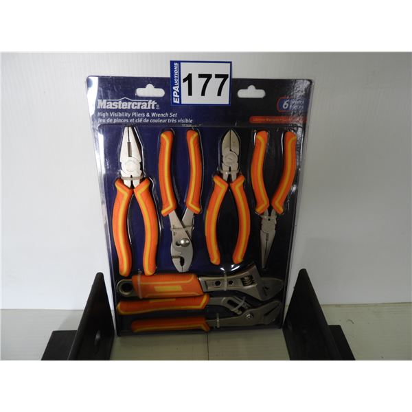 Mastercraft plier and wrench set (new unopened), 3-pt hitch category 1 and 2 adjustable end plates w