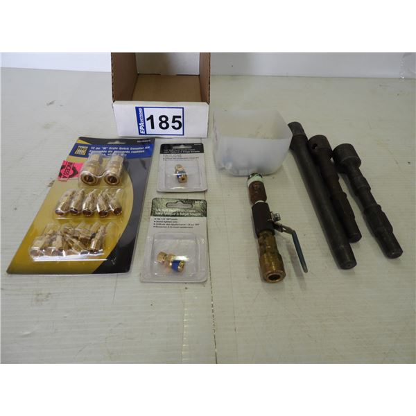 Air line coupler kit, (2) 1/4" seat drain cock, blind well nuts, air hammer bits, air valve