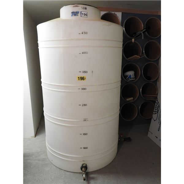 500 gallon upright water tank 48"D x 7ft H- Nortco plastics, (2) bulkhead outlet (used once)