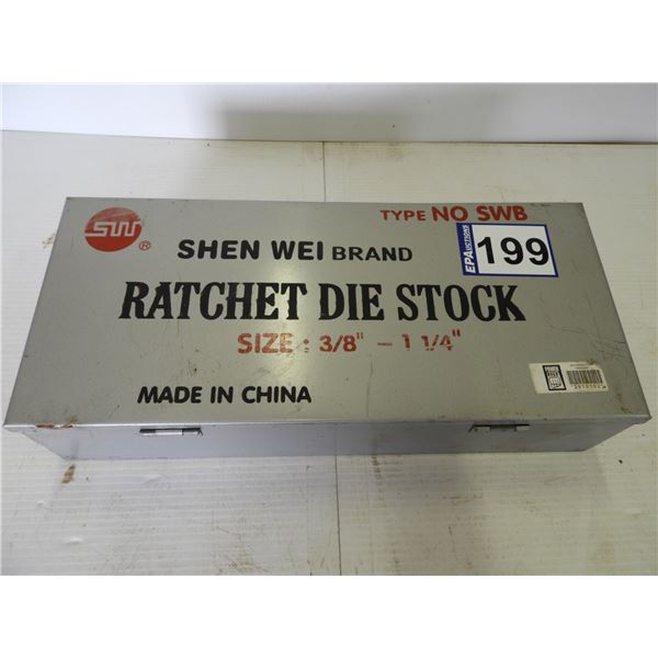 Ratchet die stock 3/8" to 1-1/4" (used once)