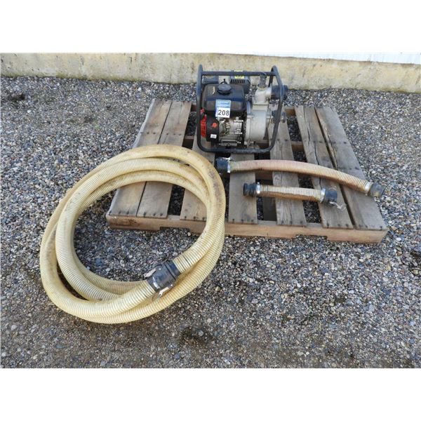 6.5 HP Water pump, 2" fittings and 2"hose approximately 30 feet - all works very well
