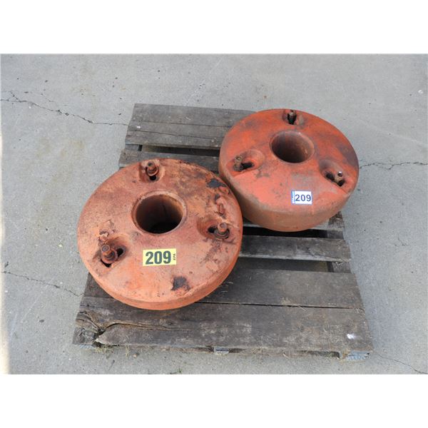 (2) Tire wheel weights approximately 400-450 lbs for a Case or Kubota