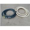 Image 1 : (2) 2" hoses with couplers, white 28 feet, green 20 feet - like new
