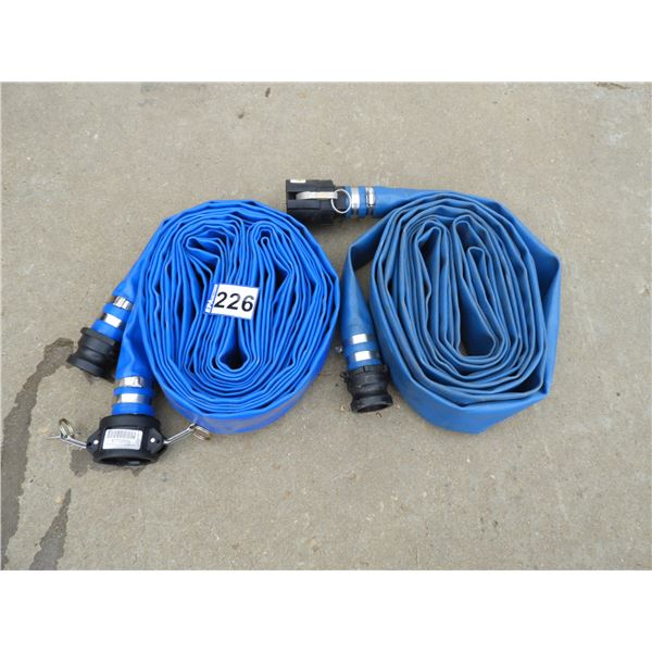 (2) 2" x 50 foot blue discharge hose - like new - used twice