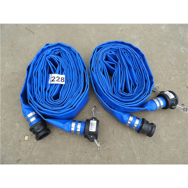 (2) 2" x 50 foot blue discharge hose - like new - used twice