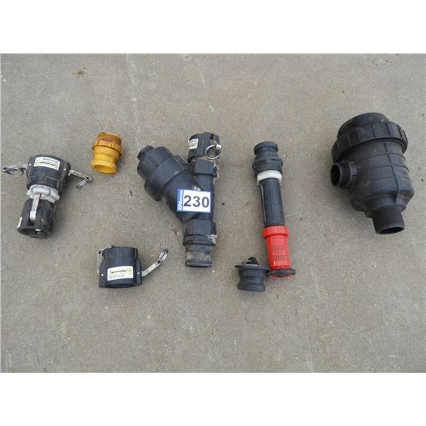 T strainer, Y strainer, double female, fire nozzle female threaded and plug - all 2" fittings