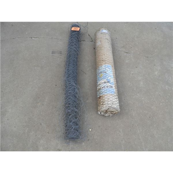 30lb Galvanized chicken wire - (1) new roll 45" with 1" diamonds, (2) 30lbs 60" with 1 1/1" diamonds