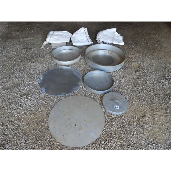 (3) Galvonized lid/covers - (1) 30", (1) 23", (1) 19", (2) blank cover plates  28"D,14"D, (3) mini b