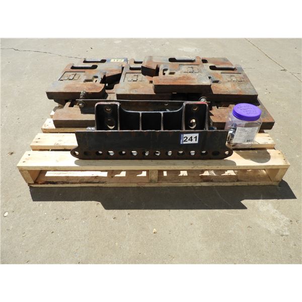 (10) 105lb IH Suitcase Tractor weights with mounting bar - complete - total 1050 lbs, can mount to m