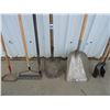 Image 2 : Alluminum scoop shovel, spade, extra handle, new rake, hoe, hole scoop, hole auger 5"