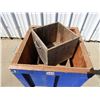 Image 3 : (3) Wood heavy duty storage boxes with handles, (1) Blue box 28"x28"x28",  (1) box 16"x16"x16" , (1)