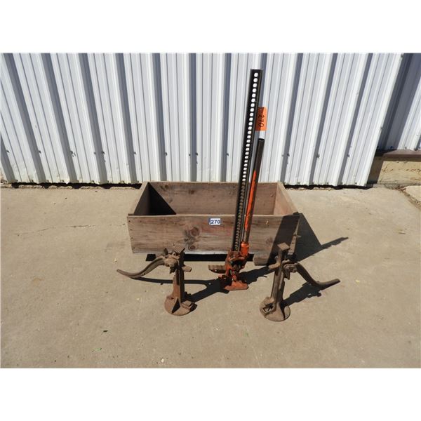 Wooden storage crate 43"x 22"x16", 48" jackall, (2) jacks