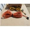 Image 4 : Yellow 3-plug extention cord 25 ft -12/3, Orange extention cord 100 ft, 14-3 plug
