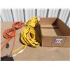Image 1 : Yellow 100 foot extention cord with lite ends 12/3 plug - like new, Orange 50 ft extention cord 14/3