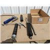 Image 1 : Grease guns- (1)Lincoln air grease gun- model 1160, (2) hand pump grease guns, (1) suction grease gu