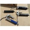 Image 2 : Grease guns- (1)Lincoln air grease gun- model 1160, (2) hand pump grease guns, (1) suction grease gu