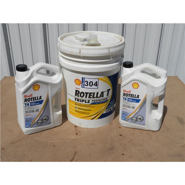 (1) Shell Rotella T 15W40 - 18.9L (new unopened) and (2) 5L (new unopened)