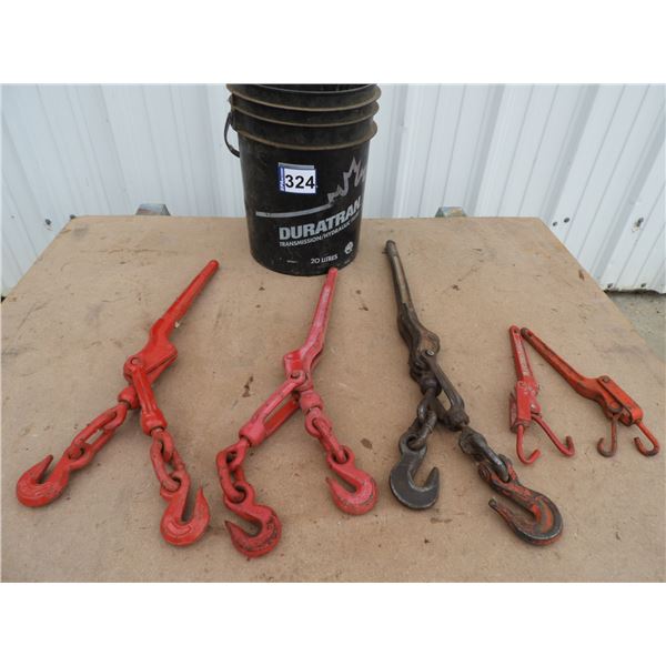 (2) Chain boomers 5/16" to 3/8", (1) chain boomer 3/8" to 7/16", (2) small chain boomers 1250lb