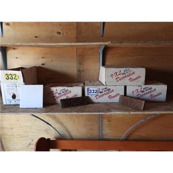 IXL Burned Clay brick fronts (3) boxes with 36 bricks, (1) box with 18 bricks, (24) 15cm white tiles