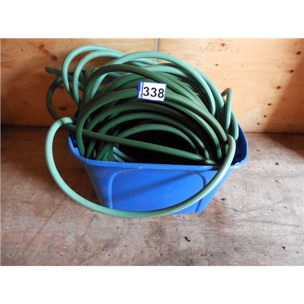 (2) 50 foot Garden hoses- very good condition, not rotted, with plastic tub
