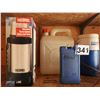 Image 2 : Thermos 1L (new), Coleman water cooler 2L (new unused), briquet BBQ starter