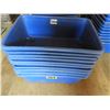 Image 1 : (10) Blue heavy duty plastic tubs 18"W x 27"L x 9"H