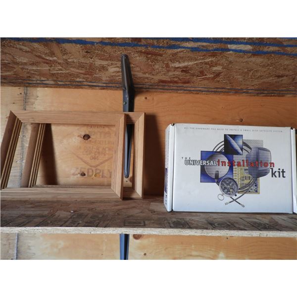 Terrarium 19"H x 11"Wx 4-1/2" opening, Satelite dish universal installation kit, (2) wooden fold up