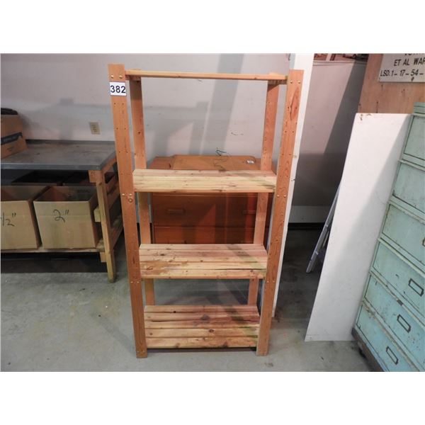 4 shelf wooden shelf unit 60"H x 30"W x 14"D