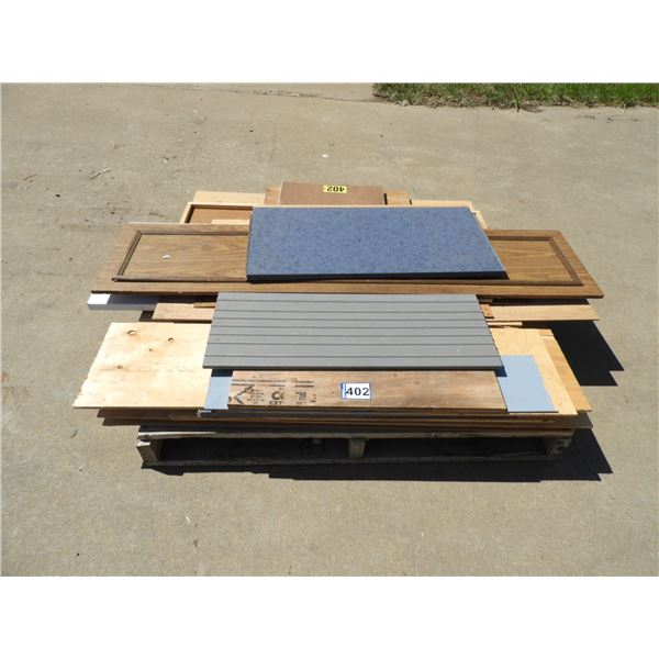 Assorted wood pieces plywood, MDF, OSB, peg board
