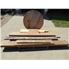 Image 1 : Assorted wood - 2x4, 2x6, 2x10,  Round Laminate table top 42"D x 2" thick, Table base and also comes