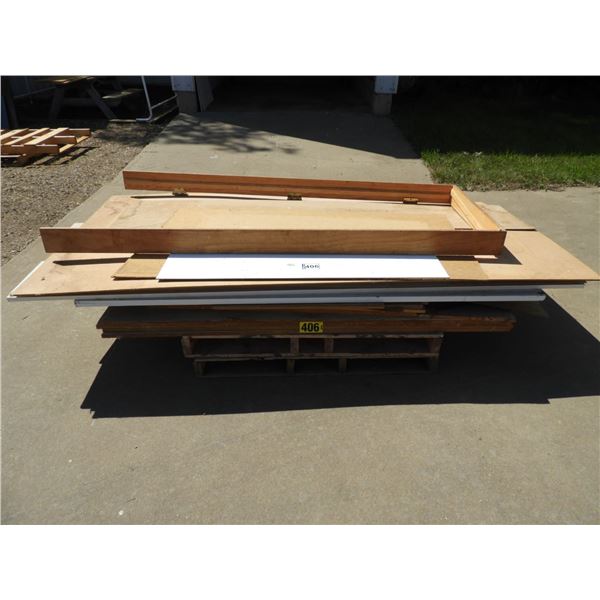 Large MDF part sheets, OSB, paneling, door frame