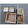 Image 4 : (4) Custom made wooden storage boxes- (1) 20 "L x 20"W x  17"H, (1) 13"L x 13"W x 15"H, (1) 13"L x 1