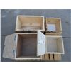 Image 4 : (4) Custom made wooden storage boxes- (1)  16"L x 16"W x 20"H, (1) 24"L x 14"W x 14"H, (1) 13"L x 13
