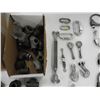 Image 4 : (20) pipe fittings and plugs (mostly new), Turn buckle (unused), connector links (unused), eye bolt