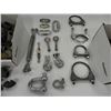 Image 5 : (20) pipe fittings and plugs (mostly new), Turn buckle (unused), connector links (unused), eye bolt
