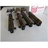 Image 4 : (4) metal parts bins 9" L x 3" H x 3" D, (4) metal feed rollers 12" W x 2" D (unused)