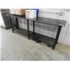 Image 1 : Metal work table with mesh base 1/4" thick x 8 ft L x 2 ft Wx 36" H (like new)