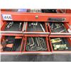 Image 4 : Mastercraft 8 drawer tool box 26"W x 12" Dx 16"H  (like new), tools in drawers includided, drill bit